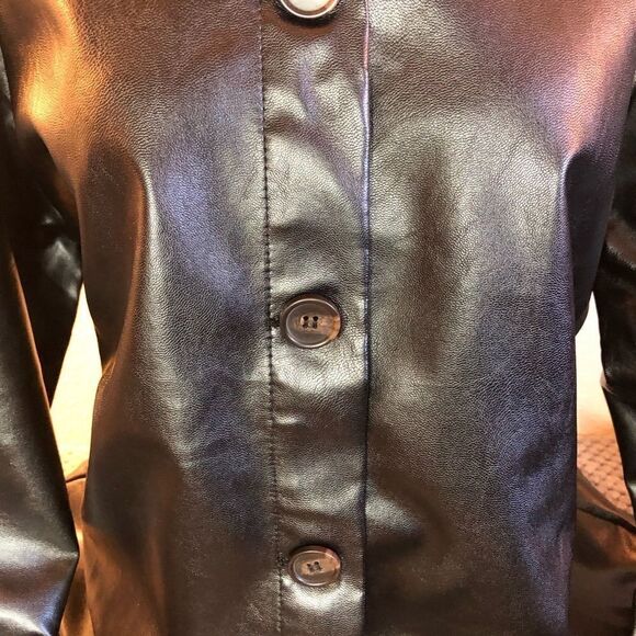 SHEIN💫faux leather 💫 bottom down shirt - Picture 2 of 14
